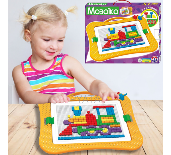 Дитяча мозаїка Технок 3008, з кольоровими фішками геометричної форми (IGR24)