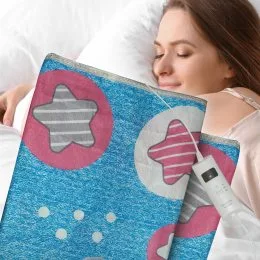 Двоспальне Електропростирадло з підігрівом байкова 120*160см Palmiye Електроматрац Електроковдра Туреччина Синя / 1