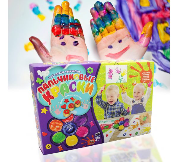 Набор пальчиковых красок для самых маленьких 7 цветов "Danko Toys" (IGR24)