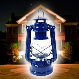Керосиновая лампа "Летучая мышь" для дачи, дома, походов 27 см синий