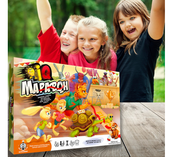 Дитяча настільна гра IQ МАРАФОН, Danko Toys, 4 варіанти правил, українська мова (IGR24)