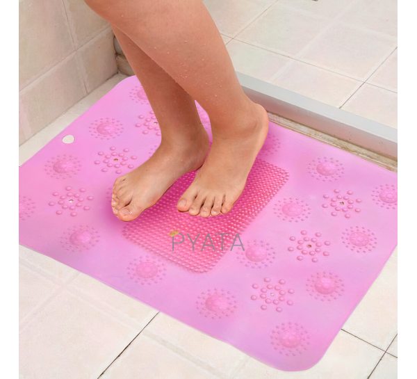 Масажний ортопедичний килимок для ванної Massage Bath Mat Рожевий (205)