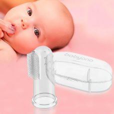 Зубная щетка с массажем десен для грудничков  прозрачная BabyOno (SB) 723/01