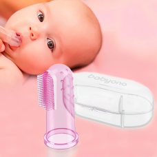 Зубна щітка з масажем ясен для немовлят рожева BabyOno (SB) 723/03