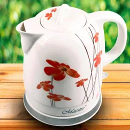 Керамический электрочайник MR-066-RED-FLOWERS 1,5 л (диск.) Maestro