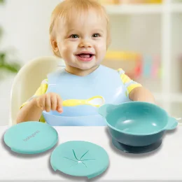 Дитяча миска BabyOno 1078 для снеків, з присоскою та кришечкою, блакитний (SB)
