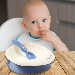 Мисочка з присоскою та ложечкою BabyOno 1077, пластик, синій (SB)