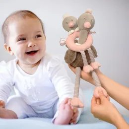 Набор игрушек BabyOno Страусята 1446, мягкая игрушка и погремушка (SB)