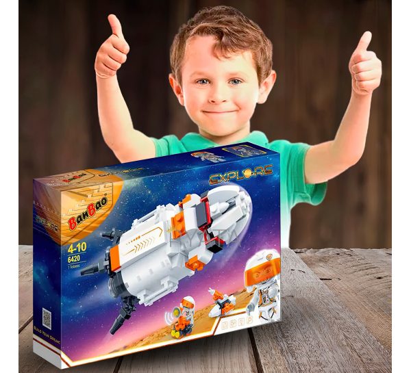 Конструктор "Космические раскопки" (256 элементов) Ракета с экипажем/ Banbao, аналог Lego 6420 (SB)
