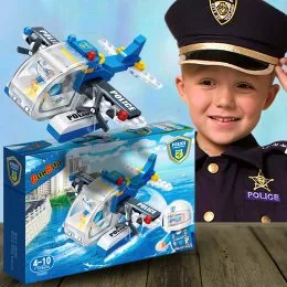 Конструктор дитячий "Поліція" (112 елементів) Гідроплан/Banbao 7009 (SB)