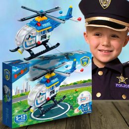 Конструктор детский "Полиция" (112 элементов) Вертолёт/Banbao 7008 (SB)