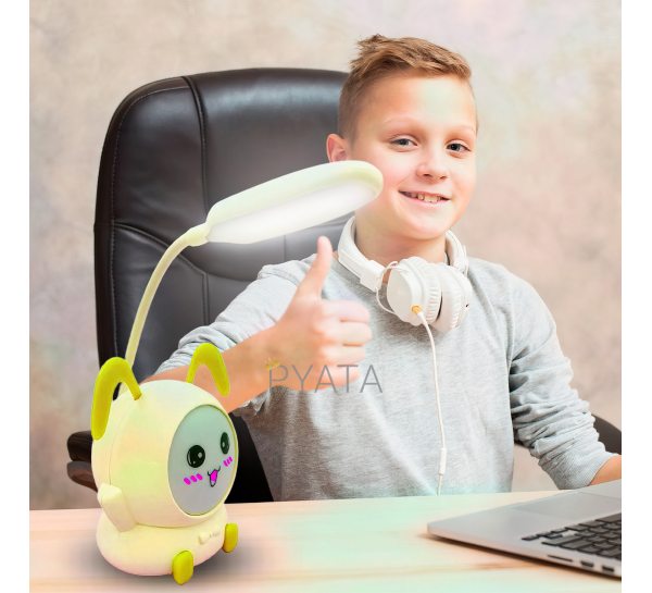Детская лампа настольная аккумуляторная YX-901 "Кролик" (желтая) 