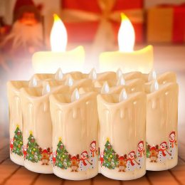 Великий набір реалістичних декоративних свічок для декору 12 штук Plastic Swinging Candle (2 батареї ААА)  (В)