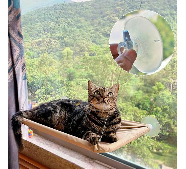 Підвісний гамак для котiв на вікно, м'яка лежанка для котів 55х35см