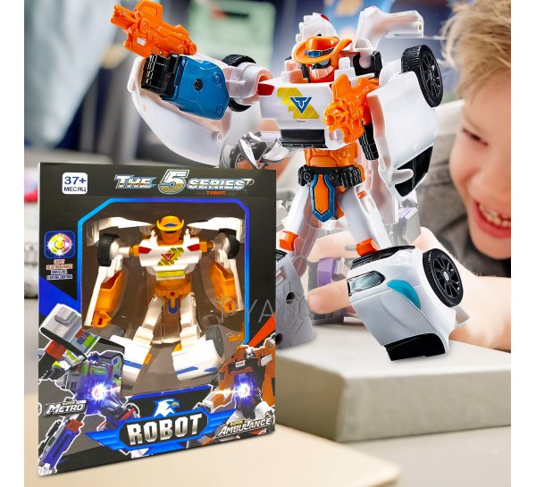 Детская игрушка робот-трансформер "Tobot 5 серия" Оранжево-белый