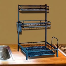 Полка для посуды, органайзер для кухонной утвари с поддоном (3 уровня) MJ-6014