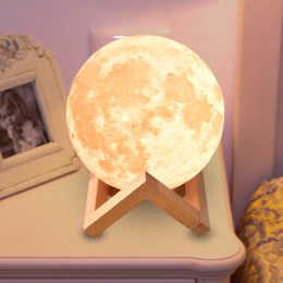 Лампа-нічник космічний "Місяць" Magic 3D Moon Lamp 17 Див Біла (509)