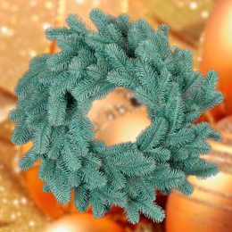 Рождественский Венок из еловых иголок искусственный "Ковалевский" голубой (2024)