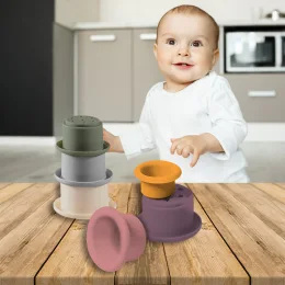 Детская развивающая игрушка Babyono «Чашка в чашке» 1472, силиконовая (SB)