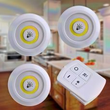 Автономні LED лампи світлодіодні, бездротові з пультом дистанційного керування light with Remote Control Set (3 світильники)