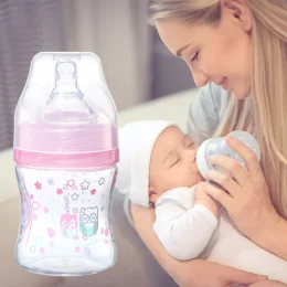 Пляшечка з широким шийкою BabyOno 402/03, антиколікова, 120 мл, рожевий (SB)