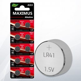 Батарейка таблетка алкалиновая Maximus LR-41 1шт (AG3)