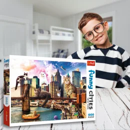 Гумористичні пазли Trefl «Коти у Нью-Йорку» 10595, серія «Веселі міста», 1000 елементів (SB)