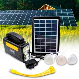 Портативная солнечная система освещения с трех ламп и USB Solar Power Light System AT-9006A 