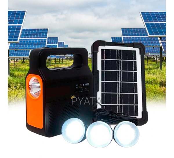 Сонячна станція для дому з радіо (3 світлодіодні лампи) Solar Power Light System LM-3609