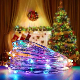 Гирлянда Xmas «Роса», батарейки, 5 м, мультицвет (HA-55)