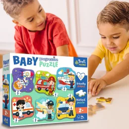 Дитячі розвиваючі пазли Trefl «Baby Progressive» 6в1, Професії та транспорт 44001 (SB)