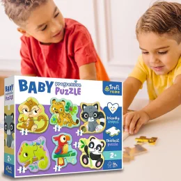 Дитячі розвиваючі пазли Trefl «Baby Progressive» 6в1, Екзотичні тварини 44005 (SB)
