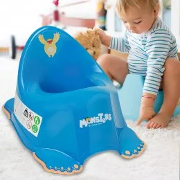 Дитячий пластиковий антиковзний горщик Tega Baby "Монстрики" Синій (MN-001-126) (SB)