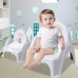 Дитячий пластиковий горщик-стільчик Tega Baby "Лісова казка" Білий (FF-007-111) (SB)