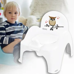 Горщик-стільчик «Plus baby» Маленька сова PB-SOWA-007-103, з підлокітниками, Tega Baby, білий (SB)