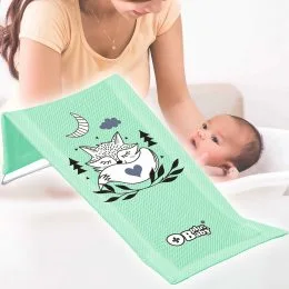 Дитячий антиковзкий лежак для купання Tega Baby "Plus baby" Маленька лисичка Салатовий (PB-LIS-026-105) (SB)