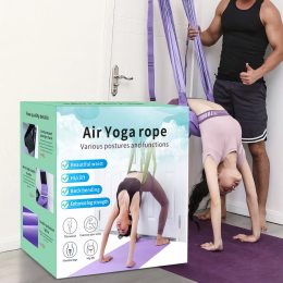Гамак-гумка для аеройоги повітряної гімнастики полотно для прапора йоги розтяжка та тренування м'язів Fir Yoga Фіолетовий (205)