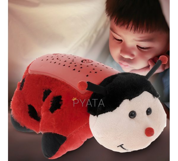 Дитяча іграшка-подушка нічник-проектор зоряного неба "Сонечко"