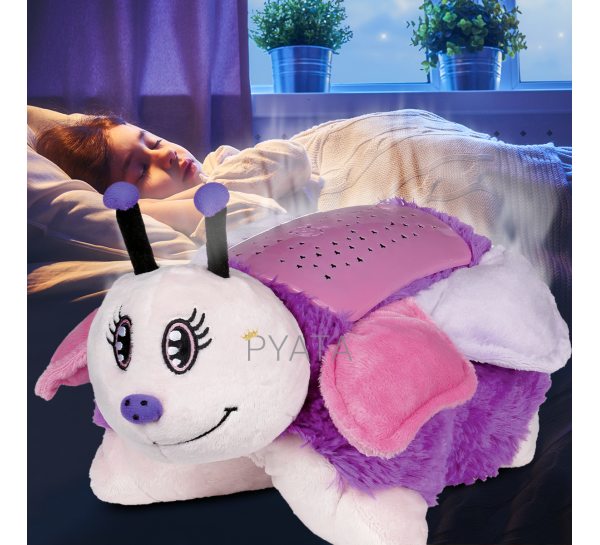 Дитяча іграшка-подушка нічник-проектор зоряного неба "Метелик"