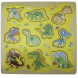 Развивающая детская игра деревянные пазлы "Динозаврики" 9 элементов с рамкой (ZY264-265-266) (IGR24)