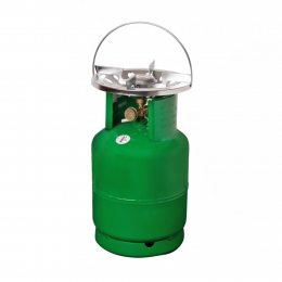 Туристичний газовий балон 12л з вітрозахистом (товщина стінки 2мм) сертифікований ДСТУ Зелений