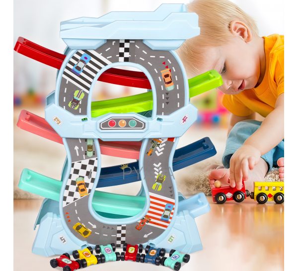 Детский игровой набор паркинг-трек с машинками и трамплином 6603 (IGR24)