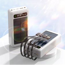 УМБ Power Bank ViaKing с солнечной панелью 50 000 mAh Белый (H-4)