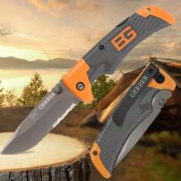 Раскладной нож из высокоуглеродистой стали с чехлом Gerber Bear Grylls Scout (509)