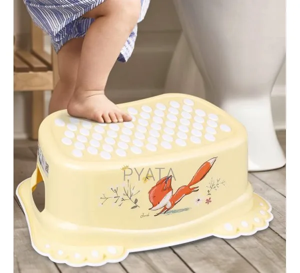 Детская пластиковая нескользящая подставка под ноги Tega Baby "Лесная сказка" Светло-желтая (FF-006-109) (SB)