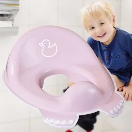 Дитяче пластикове нековзне сидіння для унітазу "Каченя" Tega Baby Світло-рожеве (DK-002-130) (SB)