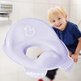 Дитяче пластикове нековзне сидіння для унітазу "Каченя" Tega Baby Світло-фіолетовий (DK-002-133) (SB)