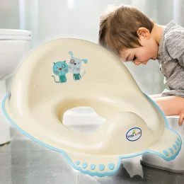 Дитяче пластикове сидіння для унітазу "Кіт і пес" Tega Baby Кремовий (PK-002-102) (SB)