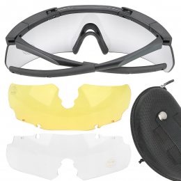 Защитные солнцезащитные очки со сменными линзами и чехлом в комплекте TGG2 Black 3в1 