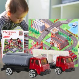 Детский игровой набор коврик с транспортом "Город и пожарные" Toys Factory (LA-063)